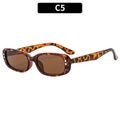 Retro square tortoiseshell sunglasses with brown lenses and heart-shaped stud details - Leopard Frame / Tea Lens