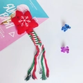 Christmas star-shaped cotton rope pet toy with snowflake embroidery for dogs - Red Snowflake Star