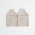 Par de bolsitas para joyas de microfibra gris claro con cierre de tipo sobre seguro - 8*8cm / Gris