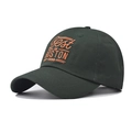 Cappellino da baseball in cotone verde bosco con ricamo Boston arancione di qualità - Verde Militare