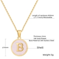 Titanium stalen ketting met 18K gouden hanger letter B, parelmoer en 450mm verstelbaar - Goud B (Met Ketting)