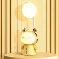 Cartoon LED desk lamp in yellow deer design with folding head and soft night light - Lucky Doll Style (Lemon Yellow)