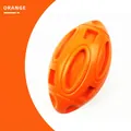 Durable orange rubber rugby ball dog toy for aggressive chewers and dental cleaning - Rugby Leaking Ball Style / Orange