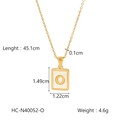18K gold plated stainless steel letter O necklace with white shell inlay pendant - Letter O (HC-N40052-O)