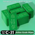 Single pack green aviation wipes with motivational print for daily travel use - Inspirational Style / Bright Green