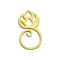 Golden hollow lotus flower charm for jewelry making with premium polished metallic finish - Gold Lotus Head