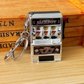 Mini silver slot machine keychain with working lever and spinning 777 jackpot wheels - Silver 777 Sticker Lobster Buckle / 1000 Minimum Order