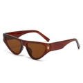 Gafas de sol retro de ojo de gato con montura ámbar y detalles metálicos dorados - Montura Té Oscuro Lentes Té