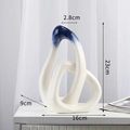 Vaso in ceramica bianco e blu a forma di cuore con dimensioni per decorazioni - Sfumato Blu Grande