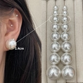 Elegant oversized pearl stud earrings in various sizes including 1.4cm diameter variant - 3875-1.4cm Pearl Stud