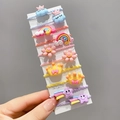 10-piece cute cartoon hair ties set in macaron colors for children and toddlers - Rainbow 10Pcs Set