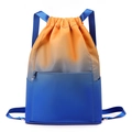 Wasserdichter Kordelzug-Rucksack mit modernem orange-grau-blauem Farbverlaufsdesign - Blau Orange Farbverlauf
