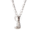 Silver paperclip chain necklace featuring a minimalist 3D bubble letter J pendant - Silver-J