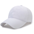 White breathable mesh baseball cap with laser-cut holes and lightweight fabric - White / Adjustable