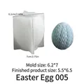 Blue Easter egg silicone mold with geometric wheat texture for DIY candle making - No. 5 Egg