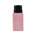 Botella de bombeo rosa macaron para uñas con cabezal negro para quitaesmalte - Rosa