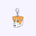 Pendentif chien Jack Russell Terrier en émail orange et blanc avec fermoir mousqueton - 30 Jack Russell