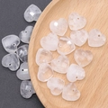 Ciondoli a cuore in cristallo trasparente sfaccettato 12mm su vassoio in legno DIY - Pezzo Singolo / Cristallo di rocca