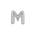 3D balloon style letter M charm in polished silver finish for DIY bracelet - Letter M / Silver