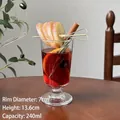 Cáliz de vidrio de 240ml para vino caliente, 13,6cm alto con borde de 7cm - Corto - 240ml