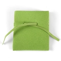 Green microfiber jewelry drawstring pouch for protective ring and necklace storage - Drawstring Style / Grass Green