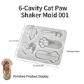 Molde de silicona de 6 cavidades de pata de gato para colgantes y llaveros de resina - 6 Cavidades Patas de Gato Multi