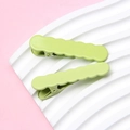 Paar fruitgroene golfvormige haarklemmen met matte afwerking voor trendy haarstyling - Set van 2 / Matcha Groen