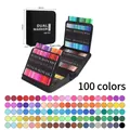 Set de 100 feutres à double pointe dans une housse noire pesant environ 1064g - 100 Couleurs Corps Noir avec Sac CD