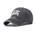 Berretto da baseball vintage in cotone lavato grigio antracite con scritta bianca - Regolabile / Nero