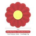 Daisy shaped silicone heat resistant mat in vibrant red, 17cm diameter floral pot pad - Limited Edition Red Flower