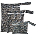 Three-piece waterproof diaper bag set with vintage blue and yellow floral print - BF142 Blue Yellow Floral