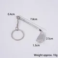 Mini silver zinc alloy golf club keychain model with detailed club head and dimensions - Keychain style / Silver Golf Club