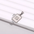 Vierkante roestvrijstalen dierenriem hanger met wit inlegwerk van 13mm bij 10mm - Kreeft / 10*13mm