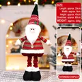 Bambola di Babbo Natale in peluche con gambe telescopiche e vestito rosso lavorato - Righe Medio 60CM Babbo Natale Telescopico