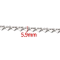 DIY stainless steel heart chain link in silver finish with 5.9mm sizing detail - Double-sided Heart Chain 5.9mm / Steel