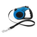 Blue retractable dog leash with bone pattern and ergonomic handle for outdoor walking - 3M / Automatic Leash Blue