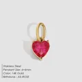 Herzanhänger aus Edelstahl mit rosafarbenem Kristall in 14K Gold-Finish - Juli Rosérot - Gold