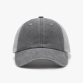 Retro washed cotton trucker cap with dark grey front panel and light grey breathable mesh - Smoky Grey (Mesh)
