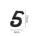 Numero civico 5 in ghisa nera rustica con fori di montaggio e altezza di 7,5 cm - Numero in Ghisa-5