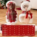 Weihnachtsumhang für Hunde und Katzen mit Karomuster und Größentabelle für Haustierkleidung - XS / Roter Rentier-Umhang