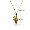Collana con ciondolo a stella croce dorata in acciaio inossidabile con dimensioni - Collana con Pendente a Stella Piena