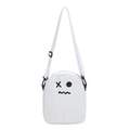 Sac à bandoulière blanc minimaliste avec broderie visage mignon et sangle réglable - xo Expression / Blanc cassé xo Expression