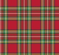 Classic red and green tartan gift wrapping paper for Christmas and Valentines - Red Grid Line