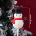 Set of 10 snowman cake toppers for Christmas desserts with 4cm width and 4.5cm height - Soft Glue Red Scarf Snowman 10Pcs