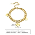 Bracciale a doppio strato in acciaio inossidabile placcato oro 18K con tre cuori - Ciondolo a Cuore a Doppio Strato