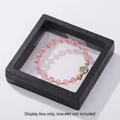 Black 9x9cm square PE film jewelry suspension display box for strawberry crystal bracelets - Black Transparent PE Film Suspension Box