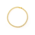 Vista dettagliata del bracciale tennis a una riga di diamanti dorati con chiusura sicura - 3mm 8 Pollici / Oro