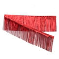 Glossy red metallic foil tinsel fringe curtain for birthday party backdrop decoration - Red