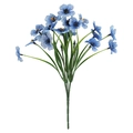 Artificial violet bouquet in deep blue with yellow centers on a clean white background - Blue