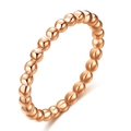 Minimalist 2mm rose gold beaded stainless steel ring for women in high polish finish - US 6 / Rose Gold